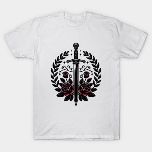 Medievalcore - Sword, laurel and roses T-Shirt